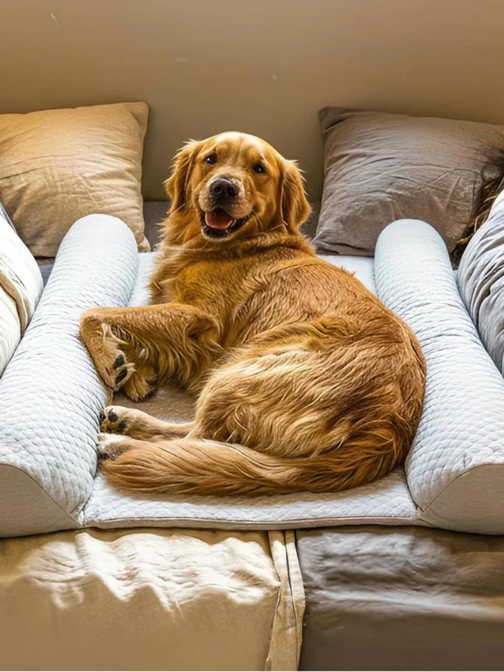 Comfort Bolster Dog Bed - Quilted Support for Dogs